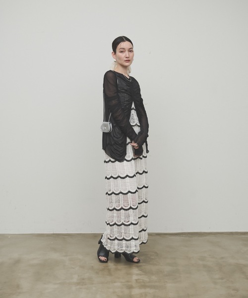 tシャツ Sheer Shirring Set Tops / シアーシャーリングセット