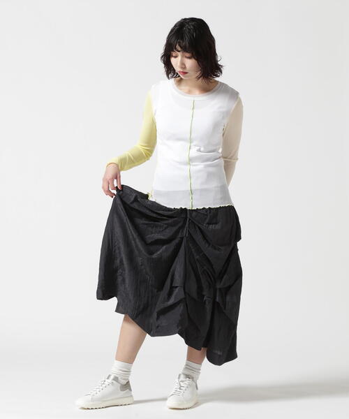 ぷくちゃんaula aila アウラアイラカットソー【未使用】 AULA AILA/アウラアイラ/TWEED COMBINATION PULLOVER | ROYAL