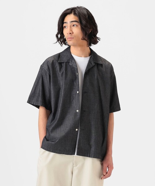BEAMS シャツ メンズ B：MING by BEAMS シャツ デニム オープンカラー メンズ
