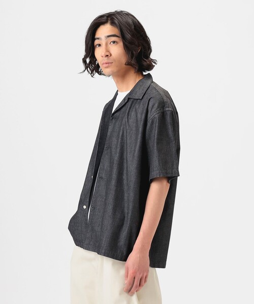B：MING by BEAMS シャツ デニム オープンカラー メンズ