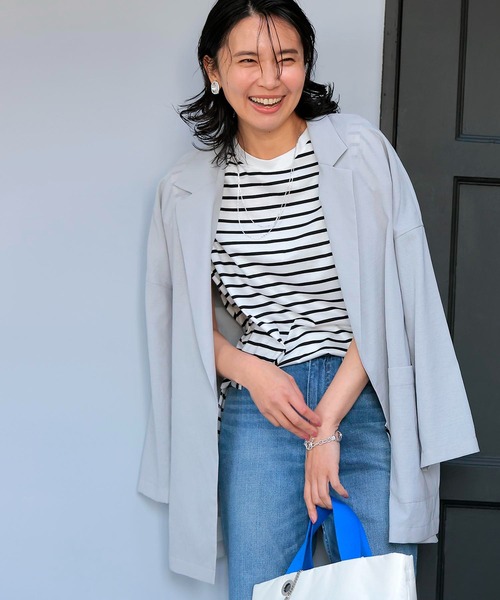 Jines（ジネス） ジャケット テーラードジャケット リネンライク着流し