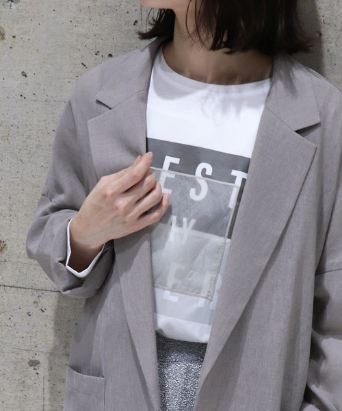 Jines（ジネス） ジャケット テーラードジャケット リネンライク着流し