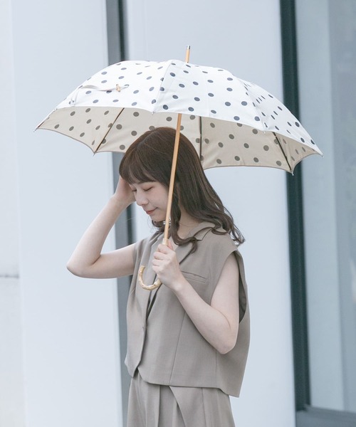 SMELLY（スメリー） 日傘 uvカット 傘 because ドットバンブー長傘