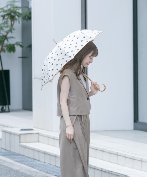 SMELLY（スメリー） 日傘 uvカット 傘 because ドットバンブー長傘