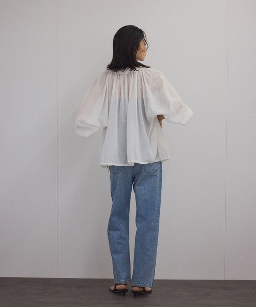 【新品タグ付き】ROPÉ 【洗える】 2WAYボリュームギャザーシアーブラウス 楽天市場】Ada. 2WAY オフショル シアー ギャザー ブラウス