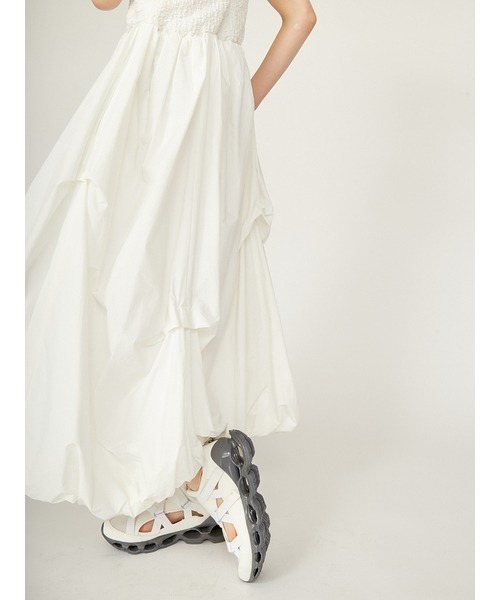 emmi ワンピース 膨れジャガードカットドッキングワンピース