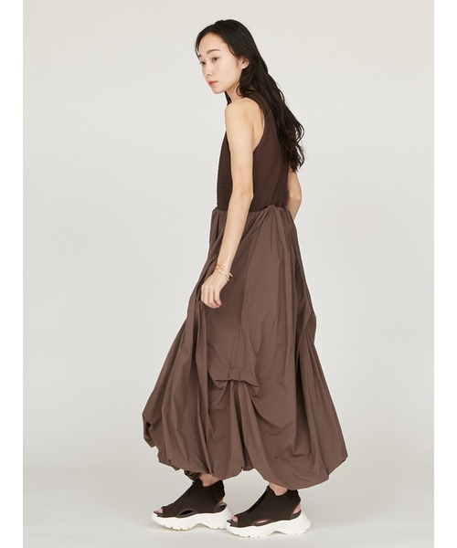 emmi ワンピース 膨れジャガードカットドッキングワンピース