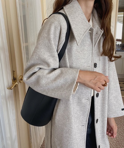 「LAUIR」 ステンカラーコート LARGE アイボリー レディース_画像6