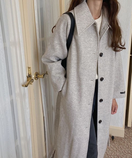 「LAUIR」 ステンカラーコート LARGE アイボリー レディース_画像7