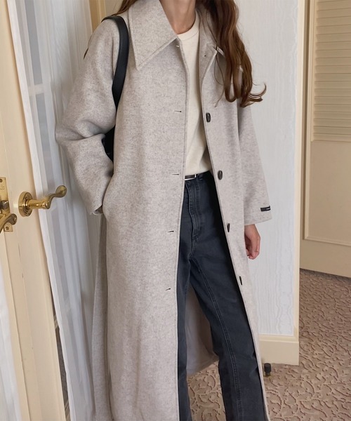 「LAUIR」 ステンカラーコート LARGE アイボリー レディース_画像8