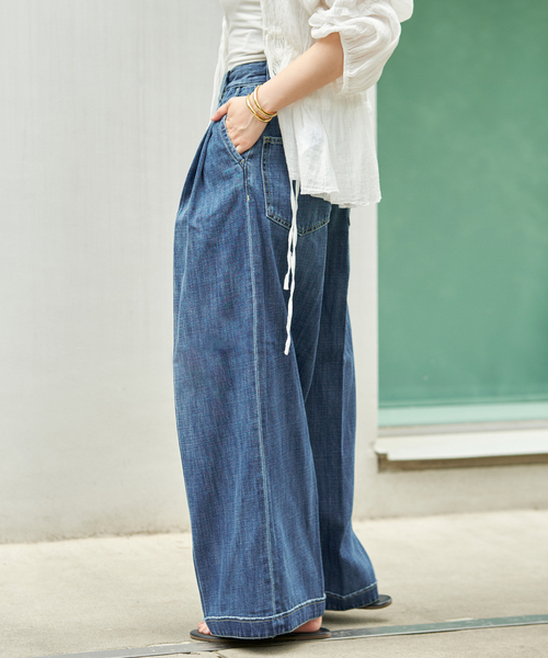 plage パンツ R'IAM ルーズワイドデニム レディース : ZOZOTOWN