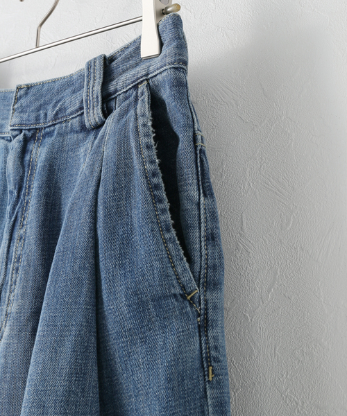 【Plage】 R’IAM WIDE デニム ブルー　38 plage パンツ R'IAM ルーズワイドデニム レディース : ZOZOTOWN