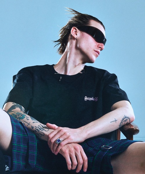 別注 SUPPLIER Vintage Wash Pierced Cross Tee Tシャツ 黒 SUPPLIER/サプライヤー/【LHP EXCLUSIVE】Vintage Wash Pierced