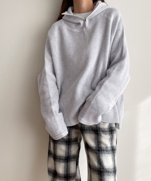 「CANAL JEAN」 「rcw」プルオーバーパーカー ONE SIZE ライトグレー レディース