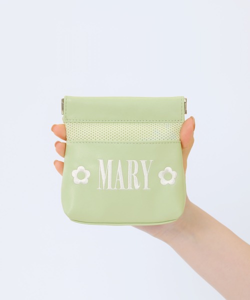 2-5日着 MARY QUANT メッシュMARYロゴ刺繍 バネクチポーチ MARY QUANT ポーチ マリークワント mary quant メッシュMARYロゴ