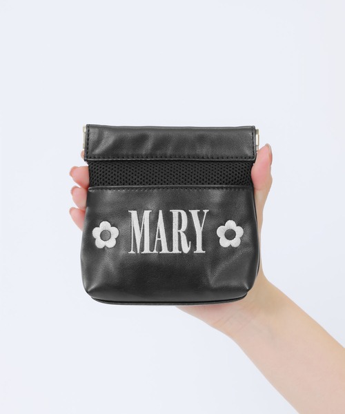 2-5日着 MARY QUANT メッシュMARYロゴ刺繍 バネクチポーチ MARY QUANT ポーチ マリークワント mary quant メッシュMARYロゴ