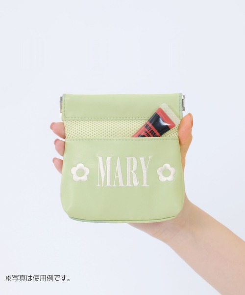2-5日着 MARY QUANT メッシュMARYロゴ刺繍 バネクチポーチ MARY QUANT ポーチ マリークワント mary quant メッシュMARYロゴ