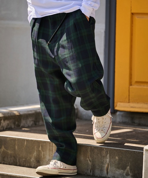 THEOREM パンツ mp13720- Routine Plaid Pattern Pants チェック柄