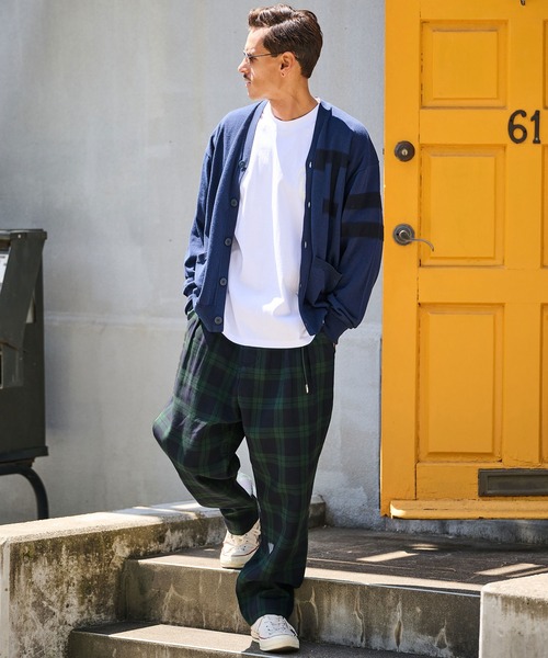 THEOREM ワイドパンツ パンツ mp13720- Routine Plaid Pattern Pants