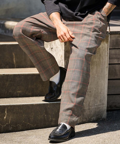THEOREM ワイドパンツ パンツ mp13720- Routine Plaid Pattern Pants