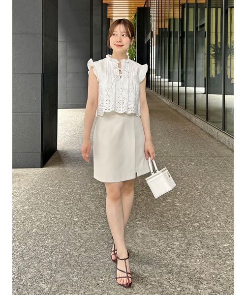SNIDEL パンツ ラップディティールシンプルスカショーパン
