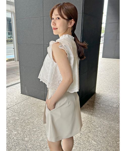 SNIDEL パンツ ラップディティールシンプルスカショーパン