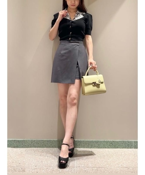 SNIDEL パンツ ラップディティールシンプルスカショーパン