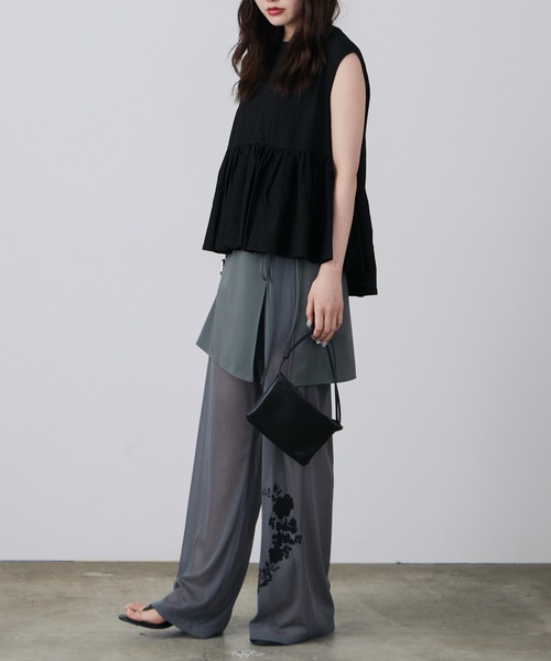LE CIEL BLEU パンツ BLEU/ルシェルブルー Sheer Relax Pant w