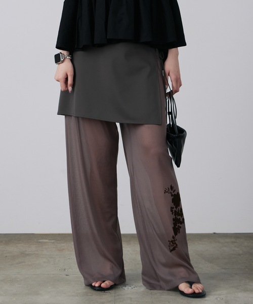 LE CIEL BLEU パンツ BLEU/ルシェルブルー Sheer Relax Pant w