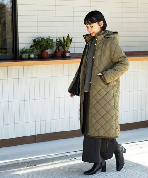 BEAMS HEART（ビームス ハート） コート MEDIUM オリーブ レディース