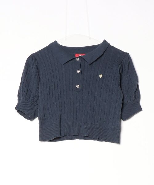 「dazzlin」 半袖ポロシャツ FREE ネイビー レディース