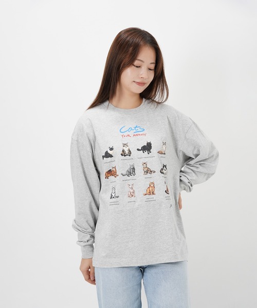 tシャツ “CAT”＆“DOG” Hirochika Machida 天竺ロンT レディース メンズ