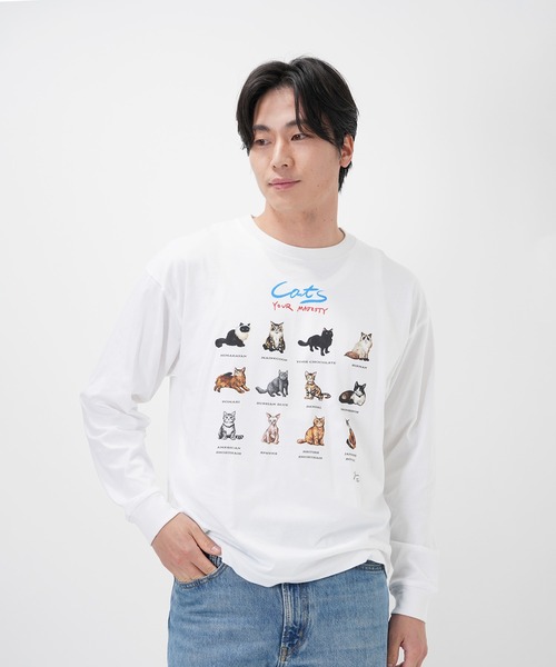 tシャツ “CAT”＆“DOG” Hirochika Machida 天竺ロンT レディース メンズ