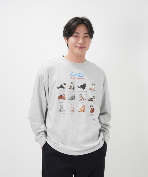 tシャツ “CAT”＆“DOG” Hirochika Machida 天竺ロンT レディース メンズ