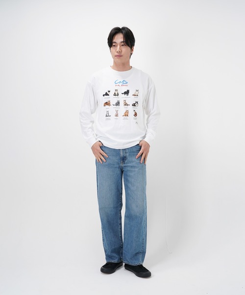 AIE KACHI ロンT tシャツ “CAT”＆“DOG” Hirochika Machida 天竺ロンT レディース メンズ