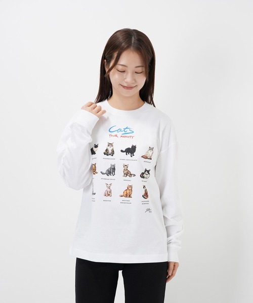 tシャツ “CAT”＆“DOG” Hirochika Machida 天竺ロンT レディース メンズ