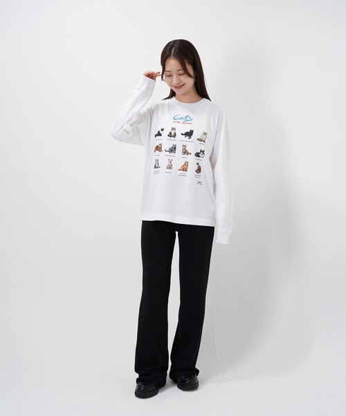 tシャツ “CAT”＆“DOG” Hirochika Machida 天竺ロンT レディース メンズ