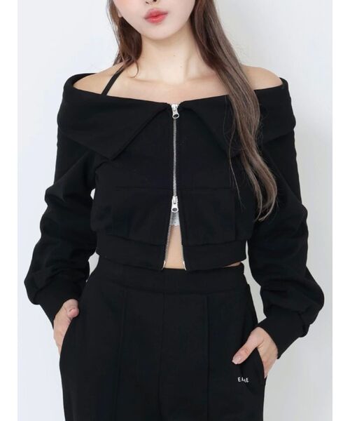 tシャツ 「SETUP着用可」オフショルパーカーデザインTOP レディース