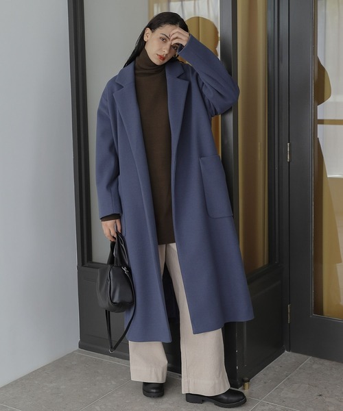 「LAKOLE」 チェスターコート MEDIUM ダークブラウン レディース_画像2