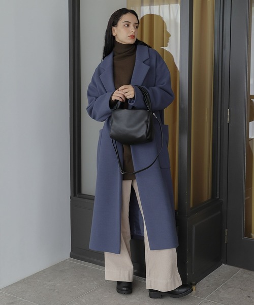 「LAKOLE」 チェスターコート MEDIUM ダークブラウン レディース_画像3