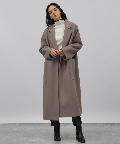 「LAKOLE」 チェスターコート MEDIUM ダークブラウン レディース_画像7