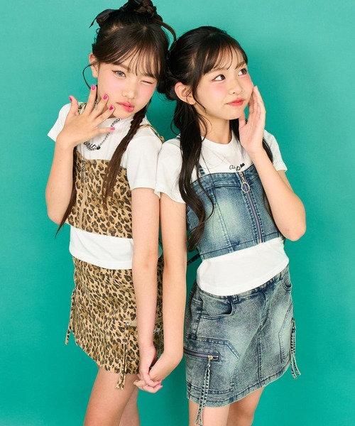 ANAP GiRL スカート サイド ポケット デザイン スカパン「キッズ