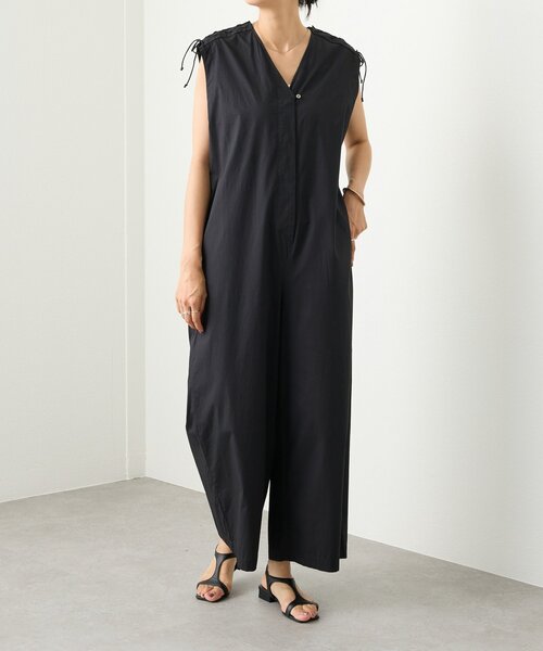 【専用ページ】BEARDSLEY レイヤードサロペット　ブラック フリーサイズ BEARDSLEY サロペット オーバーオール 肩レースアップサロペット