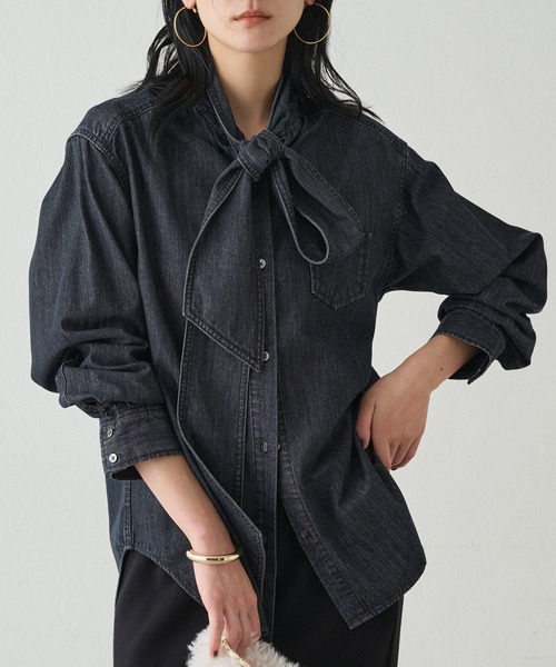 Loungedress（ラウンジドレス） ブラウス シャツ デニムボウタイ