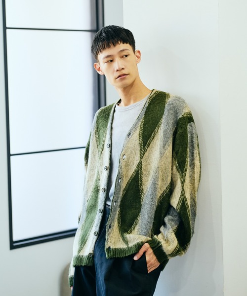 美品『TOWNCRAFT』シャギーカーディガン L 古着 Vintage TOWNCRAFT（タウンクラフト） カーディガン SHAGGY VINTAGE PATTERN