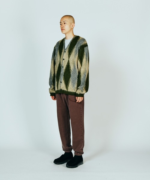 TOWNCRAFT アーガイルカーディガン　サイズXL グリーン TOWNCRAFT カーディガン / タウンクラフト SHAGGY VINTAGE