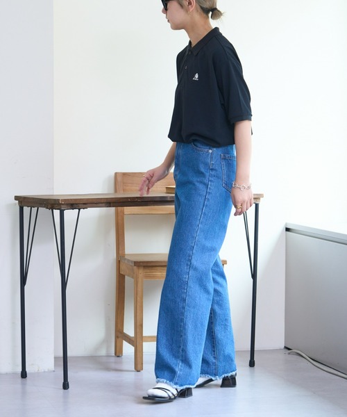 「GEVACO」 半袖ポロシャツ MEDIUM ライトグレー レディース_画像9