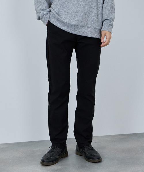 NAVY パンツ あったかメガストレッチ裏起毛ストレートパンツ メンズ