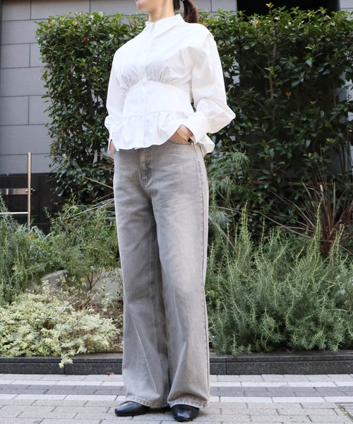 「attiree」 加工デニムパンツ LARGE ブルー レディース_画像3