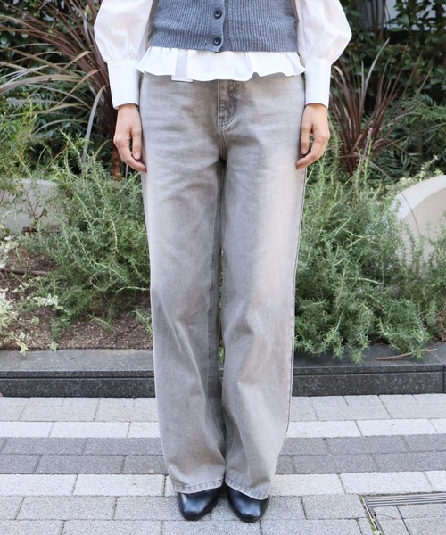 「attiree」 加工デニムパンツ LARGE ブルー レディース_画像5